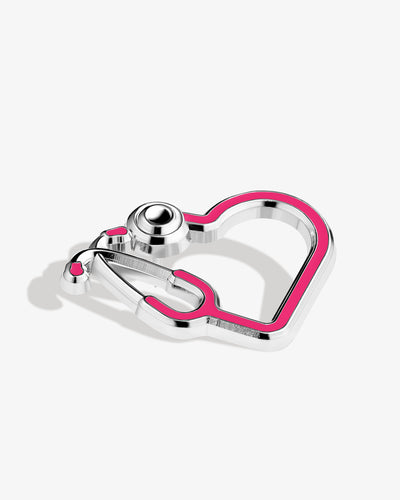 Heart-Shaped Stethoscope Lapel Pin